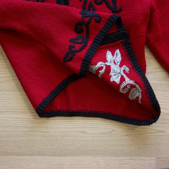 💥Vintage Charter Club Women's Wool Embroidered Sweater Cardigan 💥 - Picture 5 of 7
